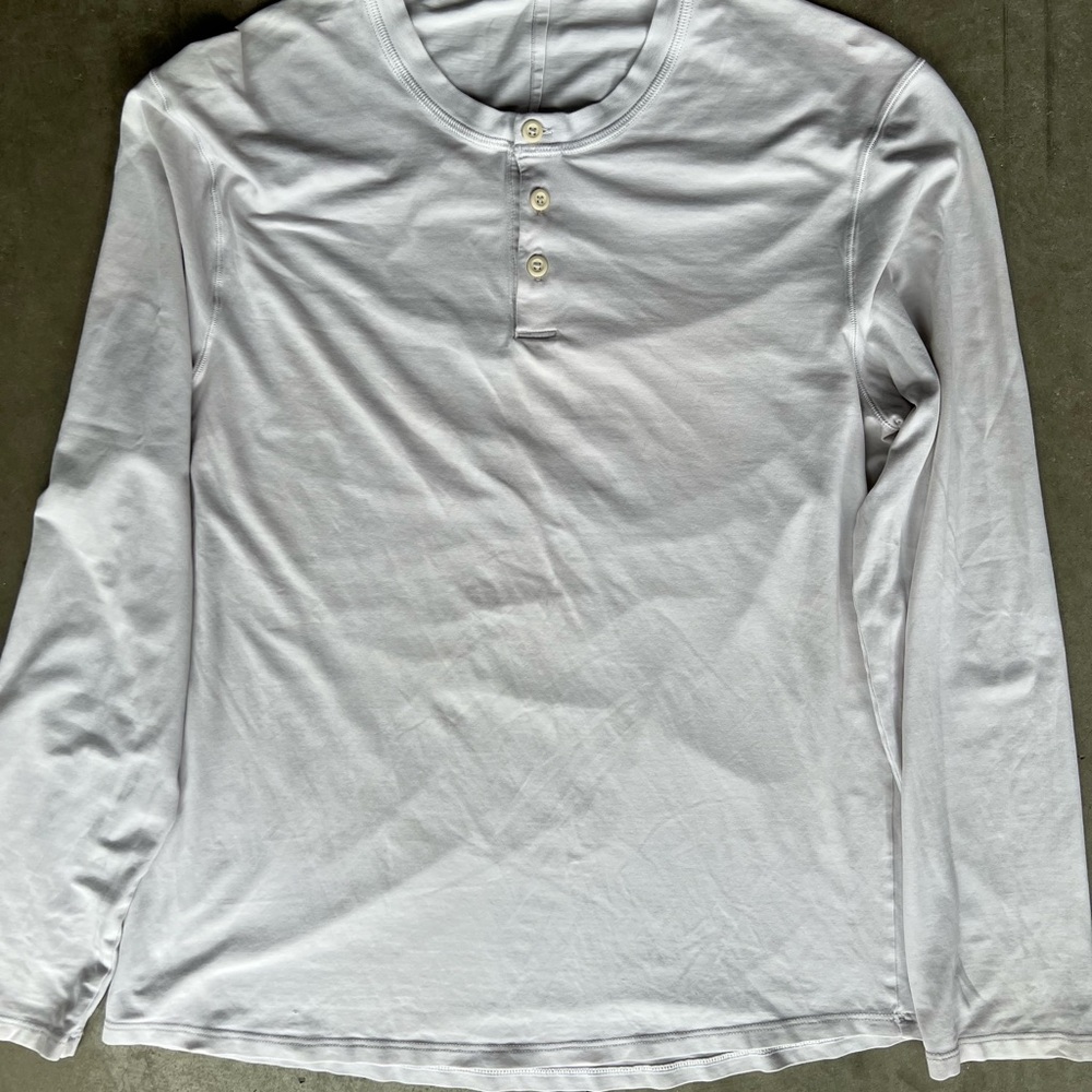 Lululemon Mens 5 Year Basic Long Sleeve Henley Athletic T-Shirt